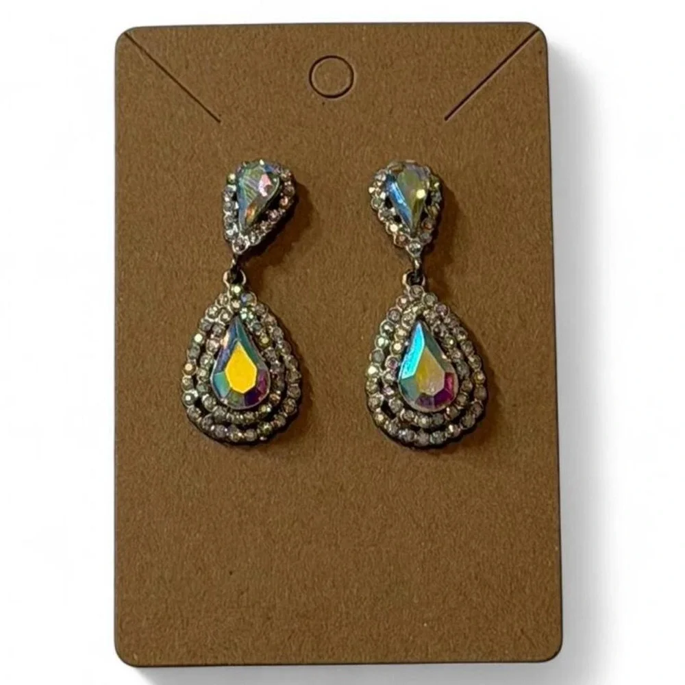Rhinestone‎ Teardrop Crystal Dangle Earrings